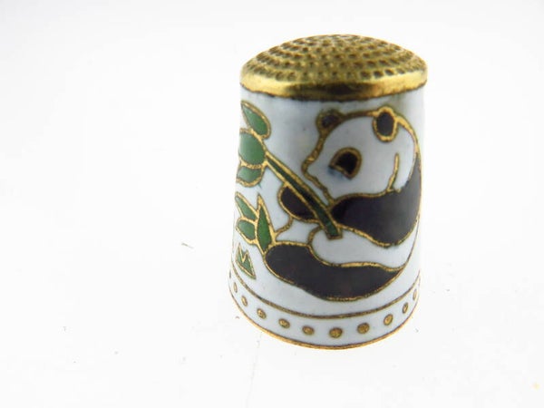 Vingerhoed cloisonné geëmailleerd 'Panda'