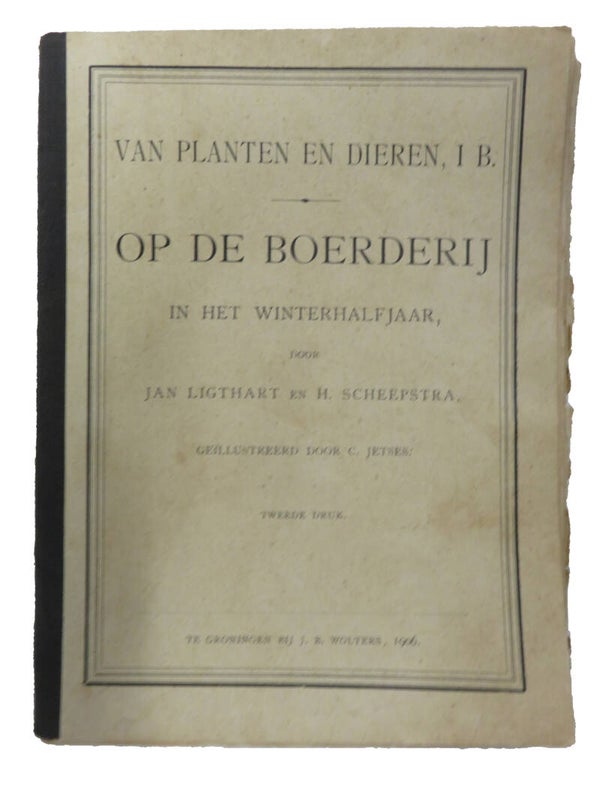 Schoolboekje uit 1906 'Op de boerderij'