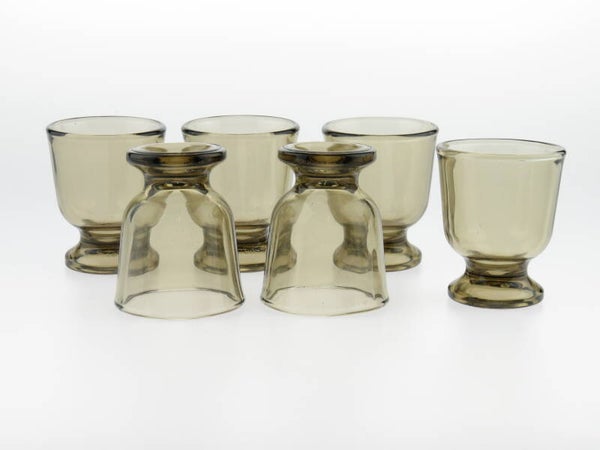 Eierdoppen rookglas, set van 6