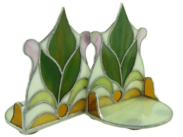 Tiffany glas in lood Art Nouveau theelicht-set