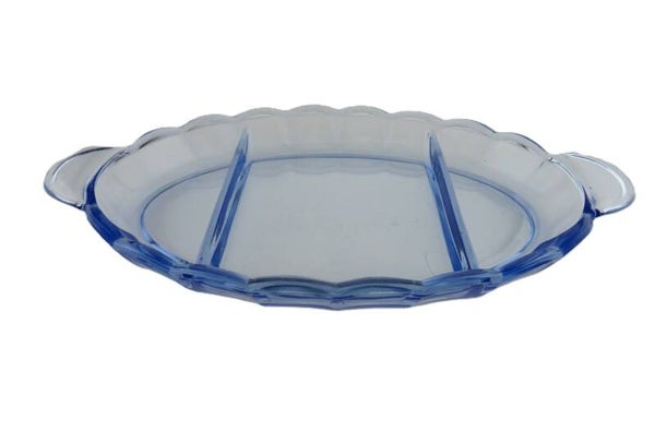 Serveerschaaltje blauw persglas
