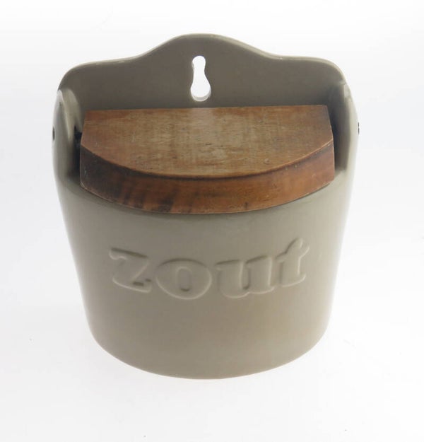 Zoutpot met houten deksel