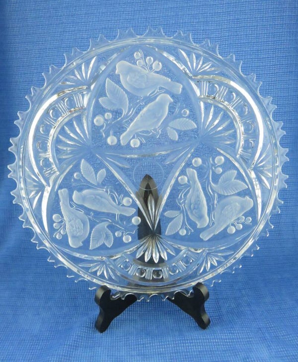 Glazen taartschaal met schulprand