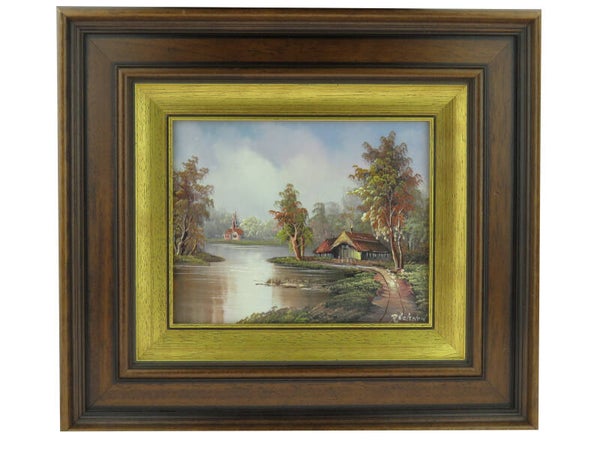 Schilderij in houten lijst -  Gesigneerd Richard