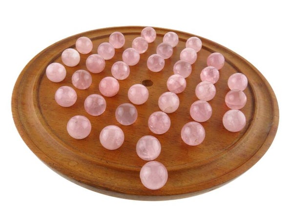 Solitair met rozenkwarts knikkers