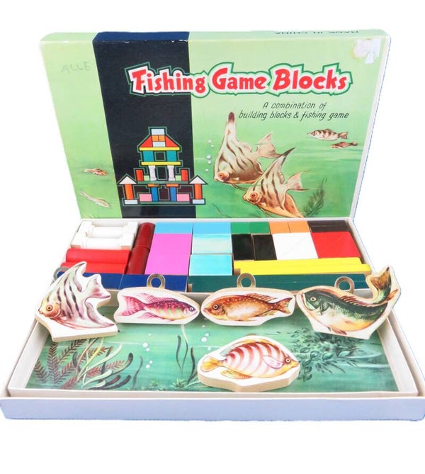 Visvang spel met blokken