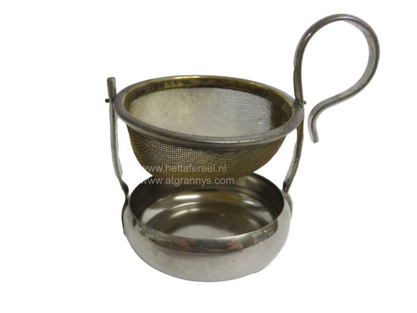 Theezeef met opvangbakje - verzilverd