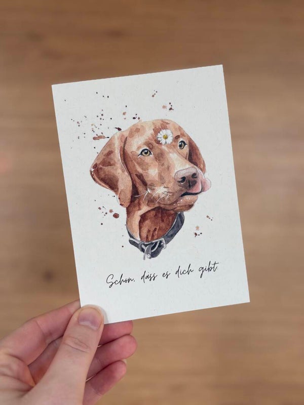 Postkarte "Schön, dass es dich gibt." - Vizsla