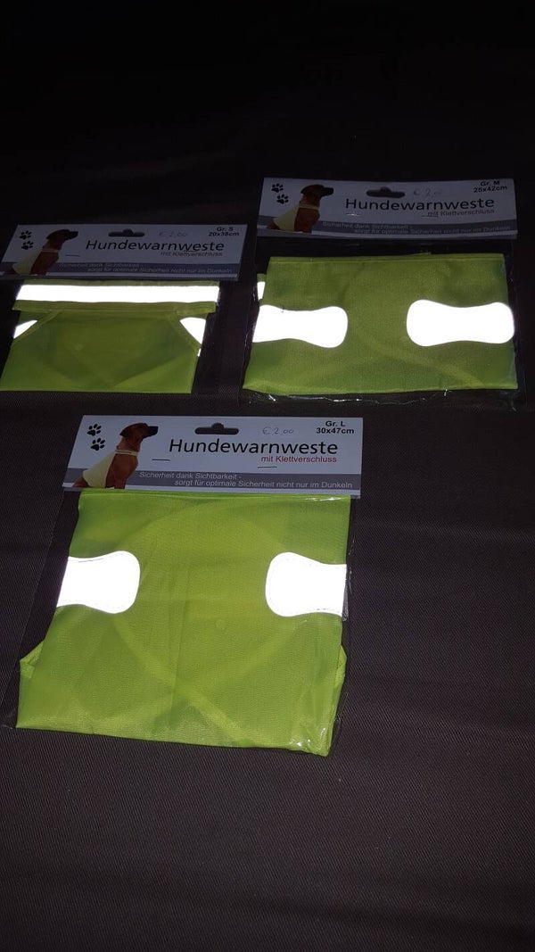 veiligheidsvestjes in maat: s, m of l.