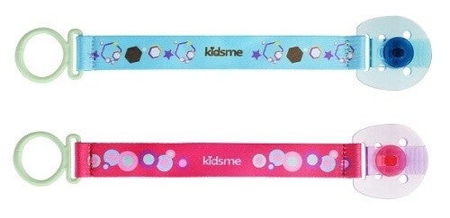 Kidsme - Fopspeen- en bijtringhouder , blauw of roze