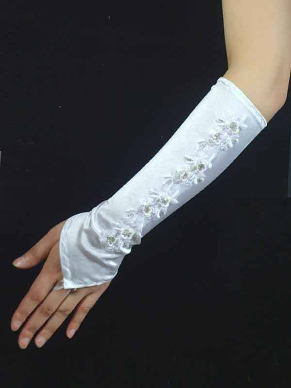 witte bruids handschoentjes. (j)