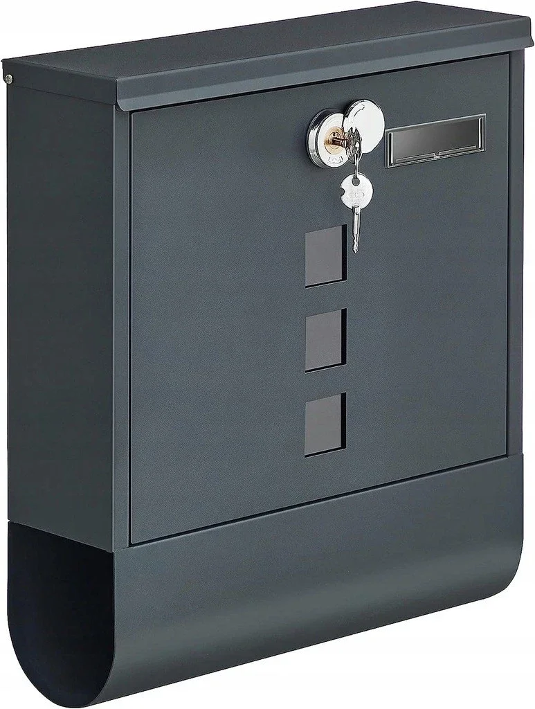 SONGMICS stalen brievenbus, mat grijs