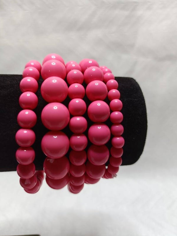 💖 5 Fuchsia Kralenarmbanden 💖