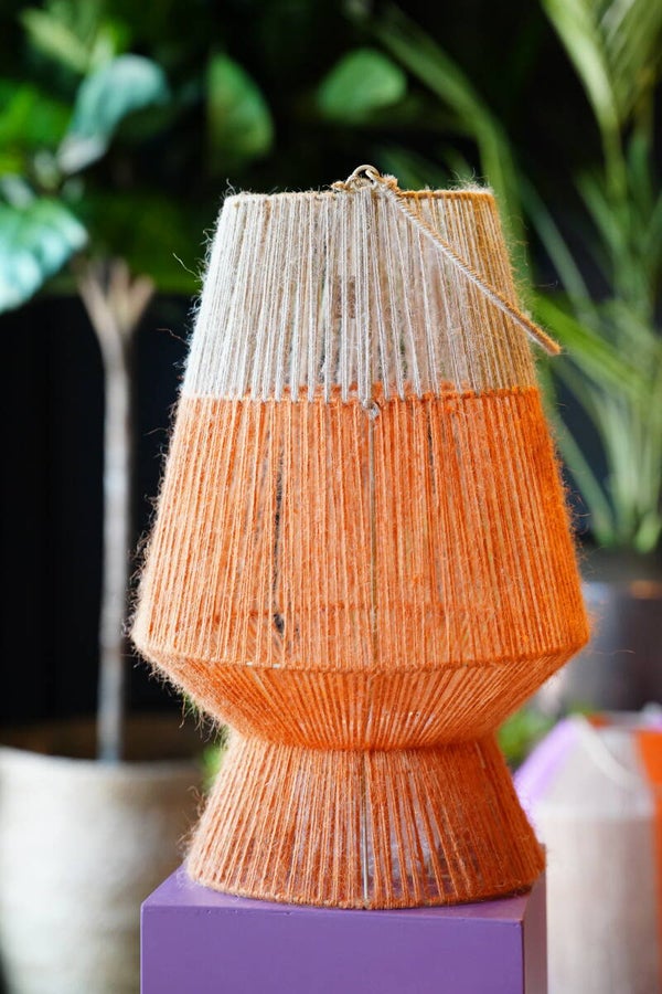 Lantaarn Jute Naturel/Oranje