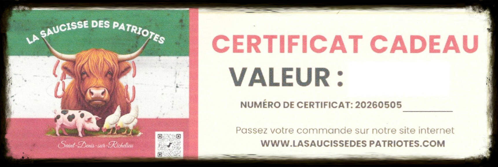 CERTIFICAT CADEAU