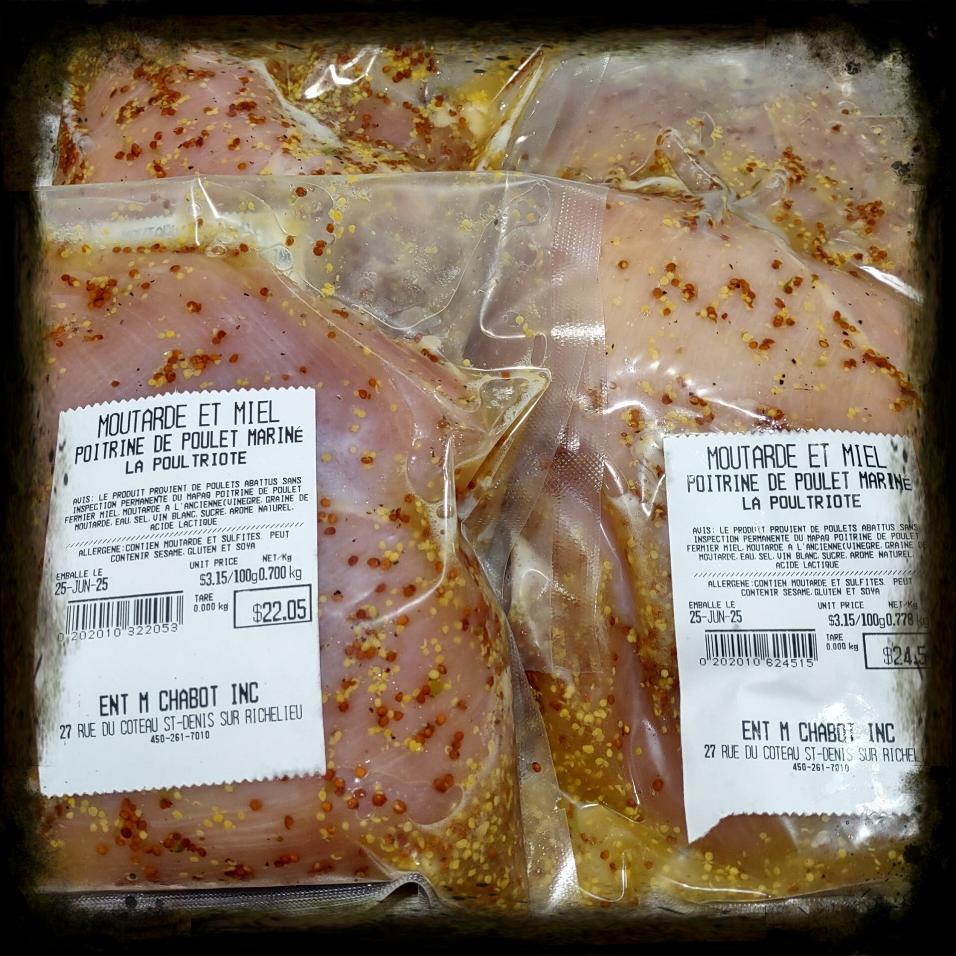 POITRINE DE POULET MIEL ET MOUTARDE À L'ANCIENNE