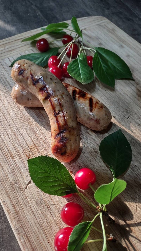 La petite griotte (saucisse poulet,cerise & pistache)