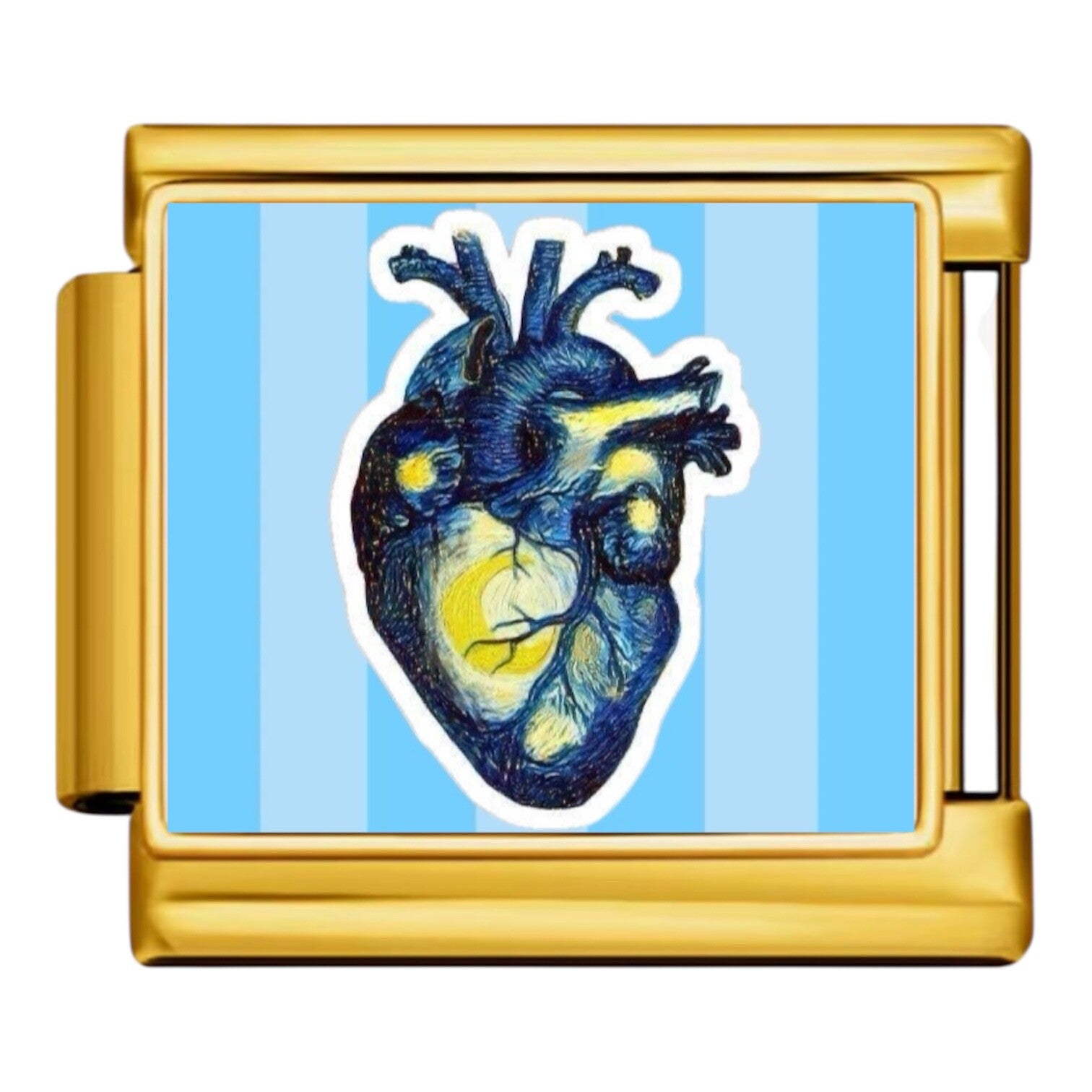 charm cuore azzurro