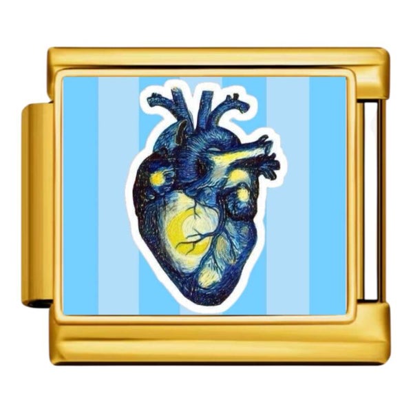 charm cuore azzurro