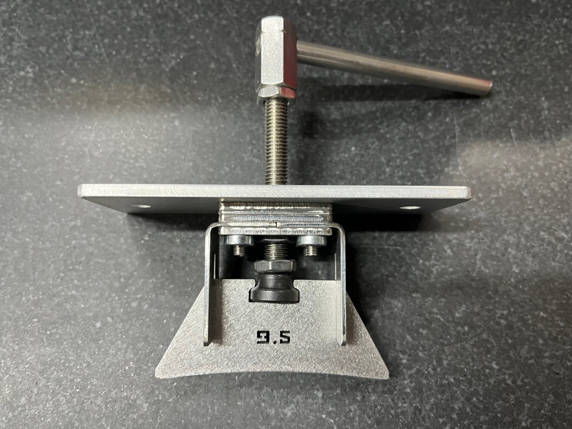 GMC Luthier Tools DIY fret press module fitted with a 9.5" radius fret caul.