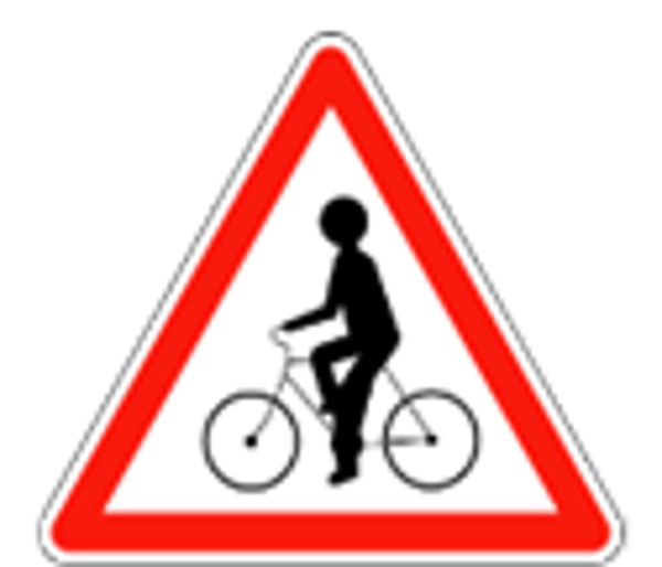 Panneau type A21 débouché de cyclistes sur la droite ou la gauche