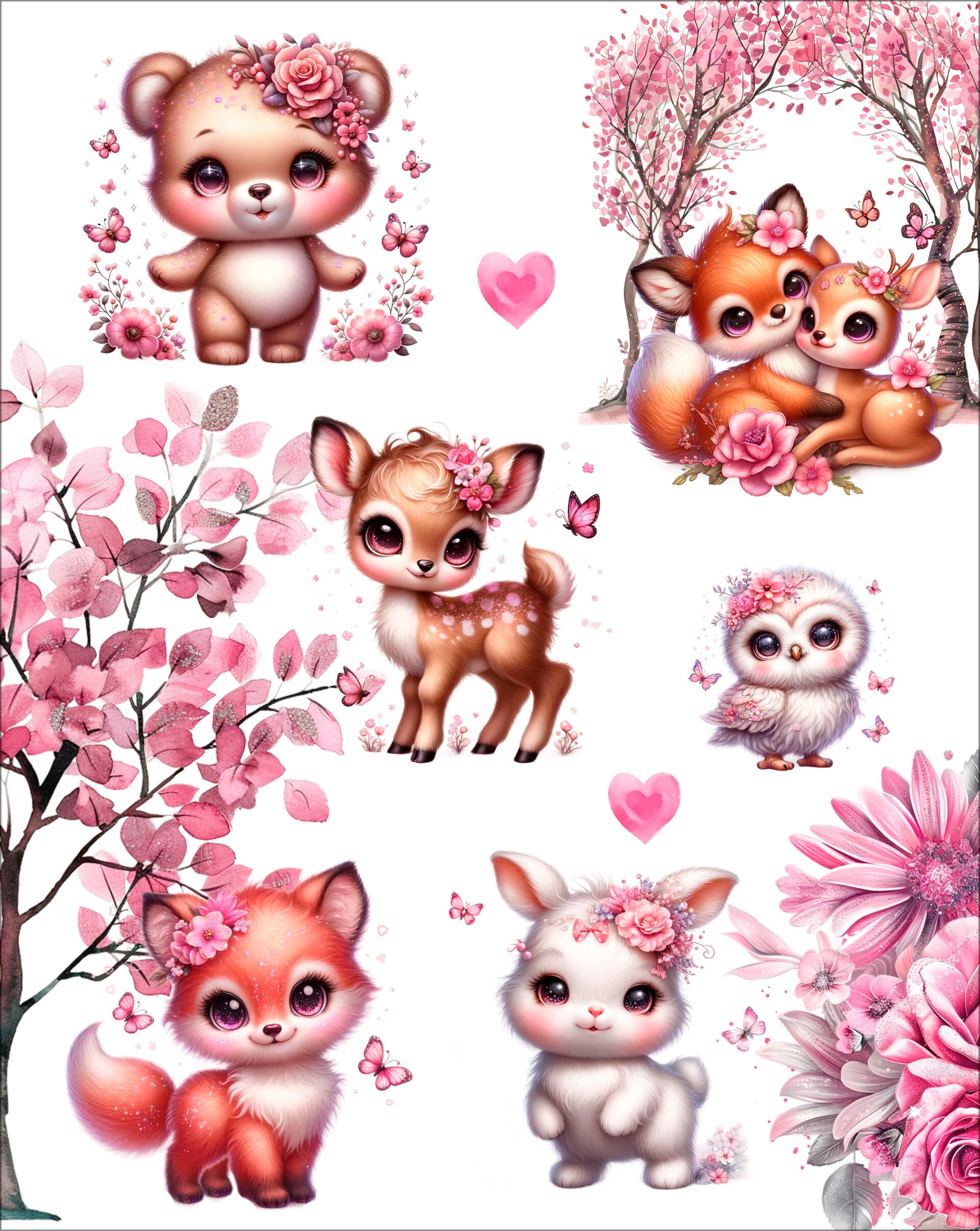 Vente flash - couverture animaux foret rose