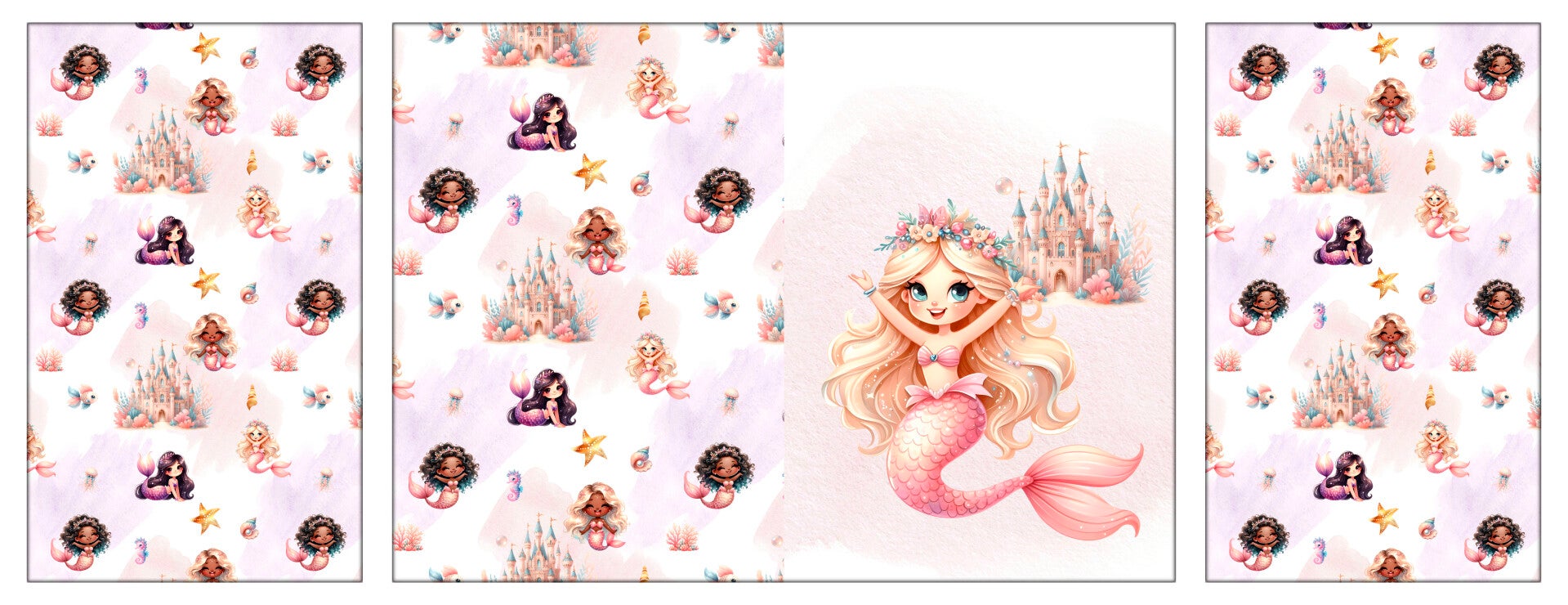 Kit protège carnet de santé Royaume des Sirènes