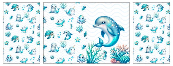 Panneau protège carnet de santé Animaux marins