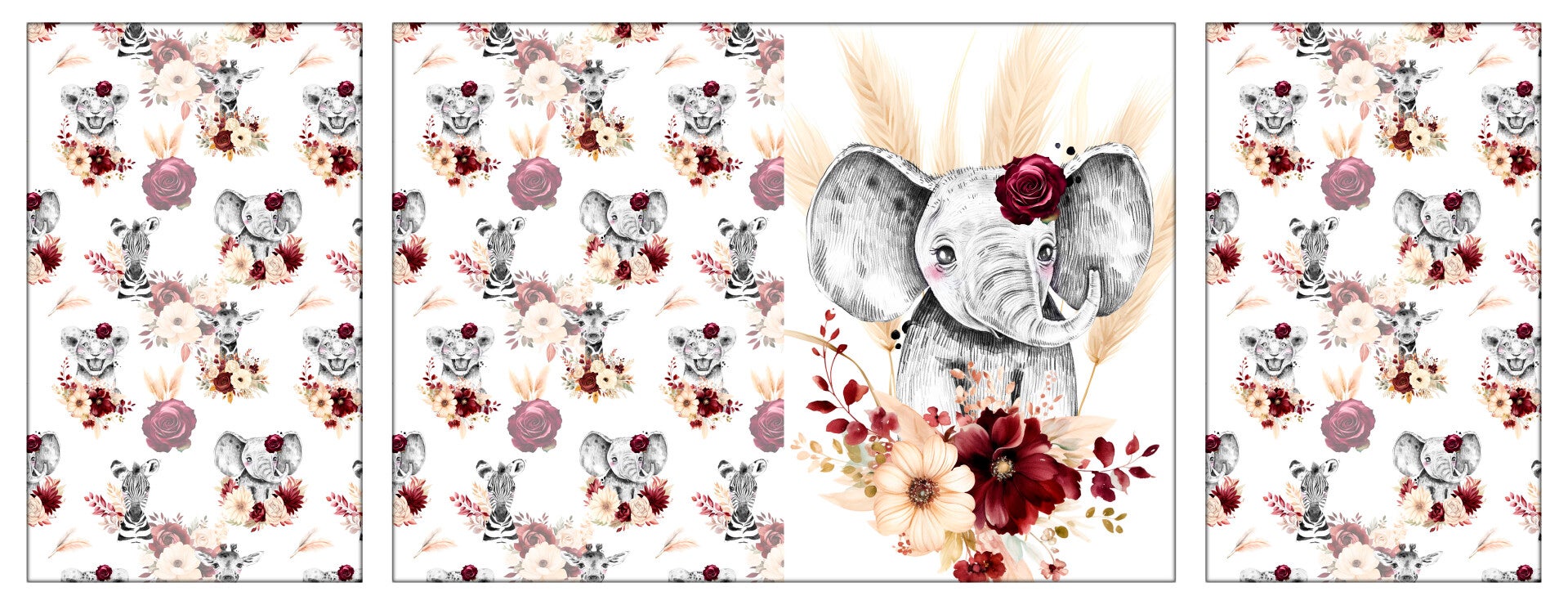 Kit protège carnet de santé Savannah Burgundy