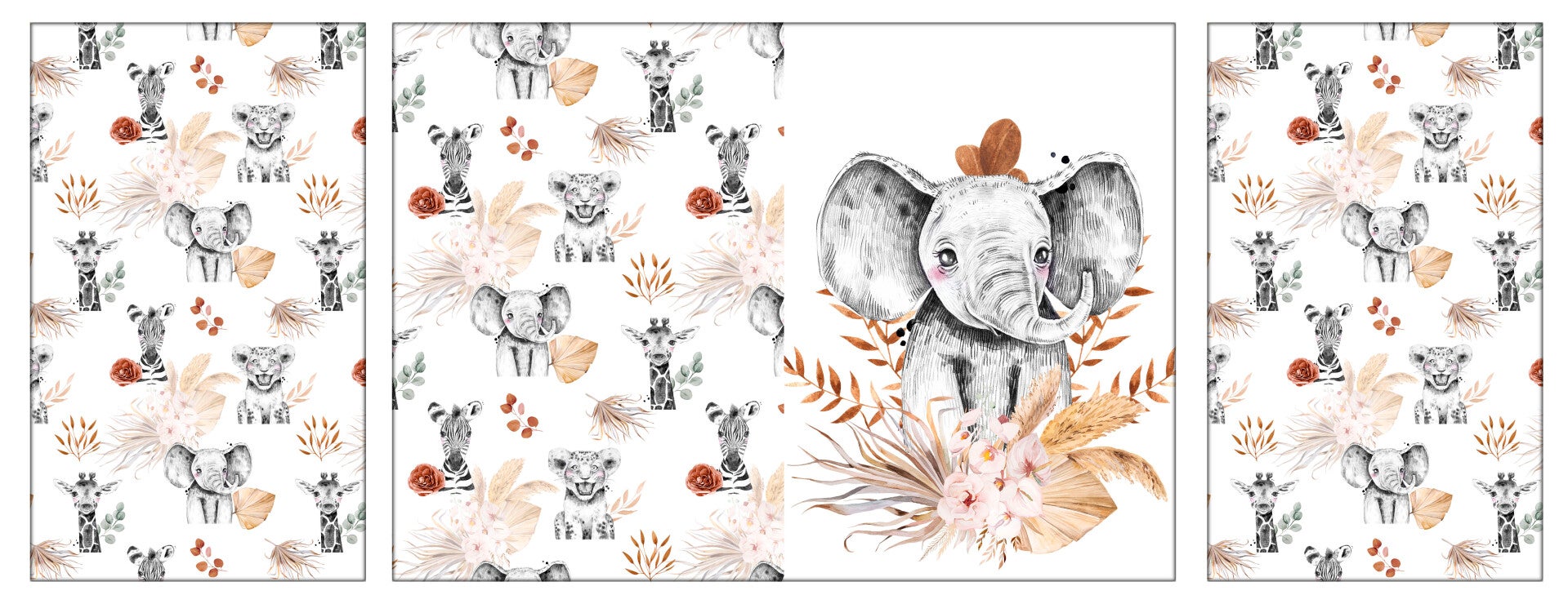 Kit protège carnet de santé Savane Boho