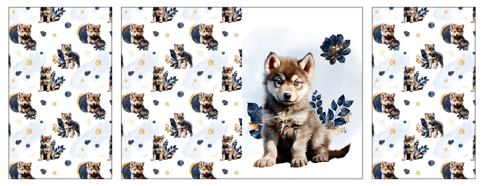 Kit protège carnet de santé Loup Abyssal