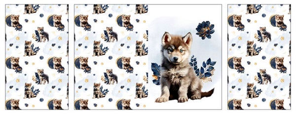 Kit protège carnet de santé Loup Abyssal