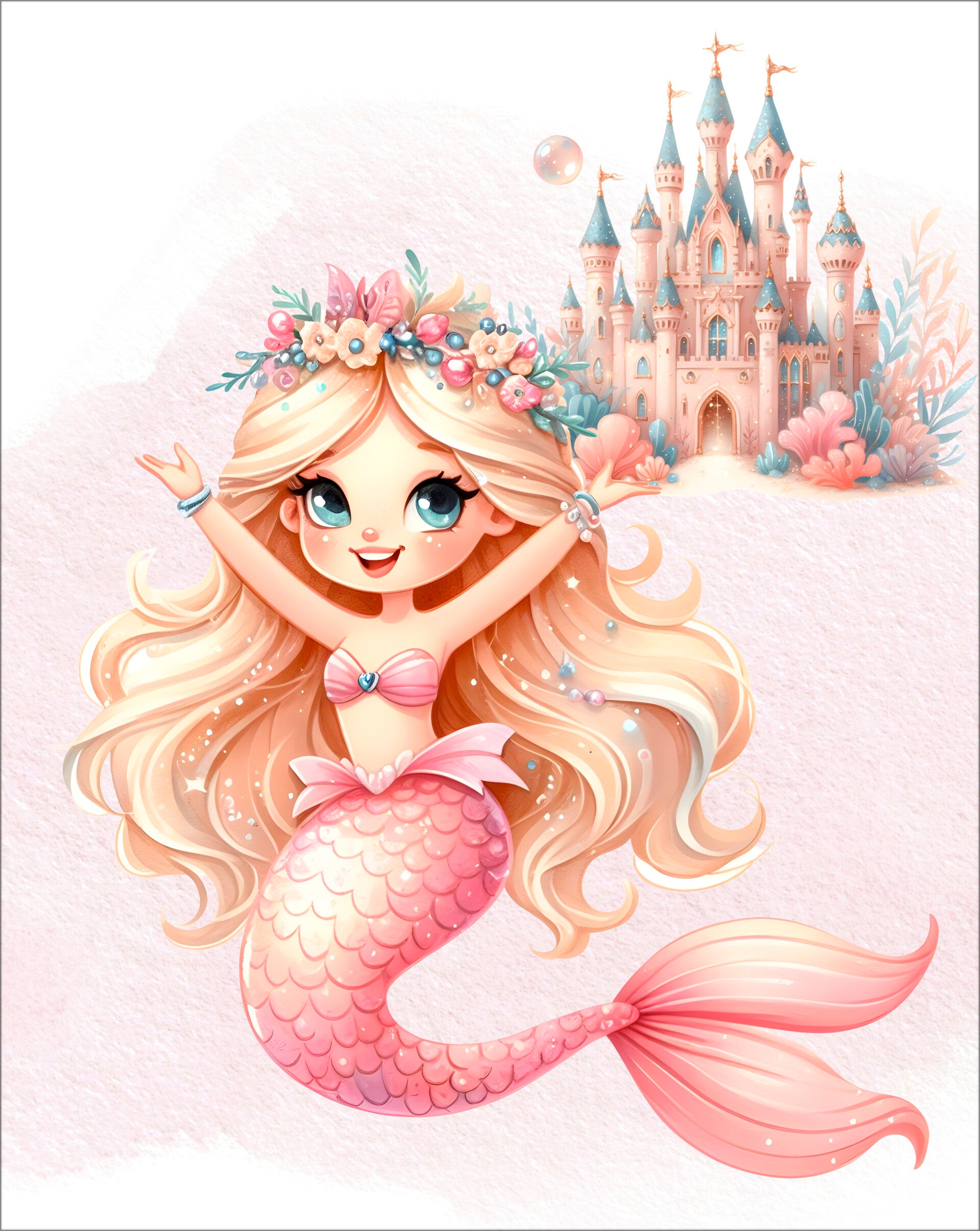 Panneau couverture XXL Royaume des sirènes