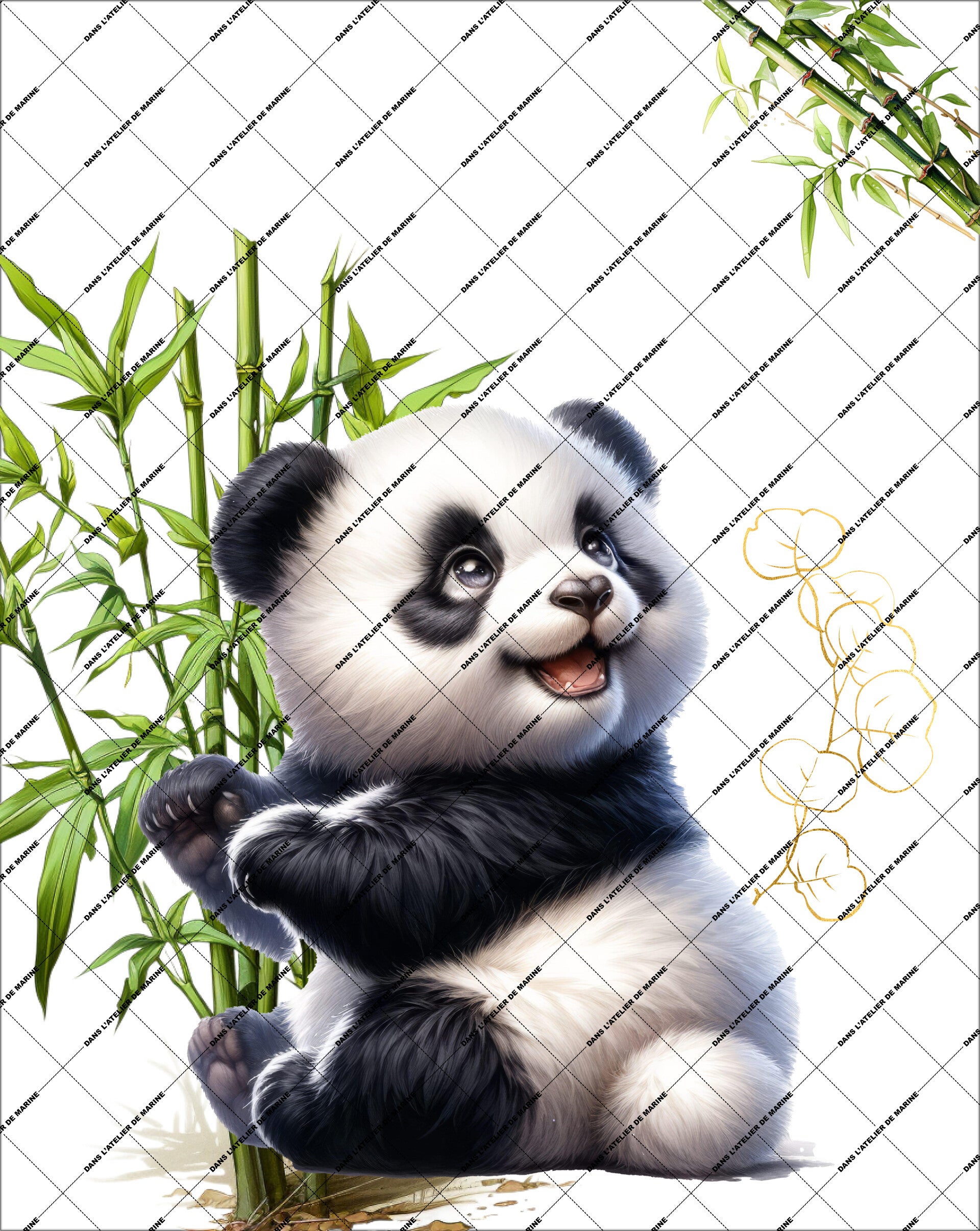 Panneau couverture XXL Joyeux Panda