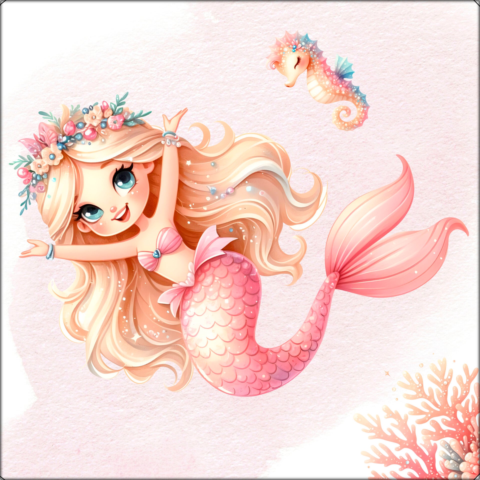 Panneau doudou Royaume des Sirènes