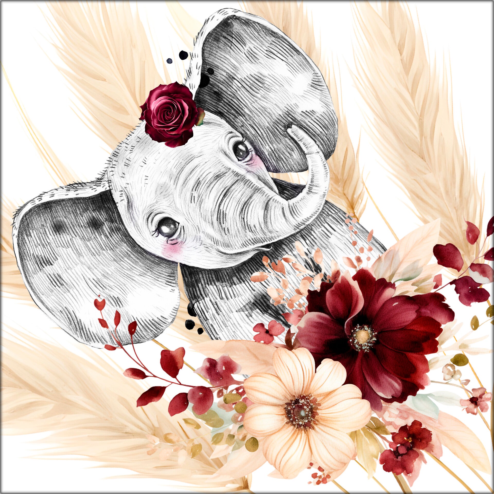 Panneau doudou Savannah Burgundy