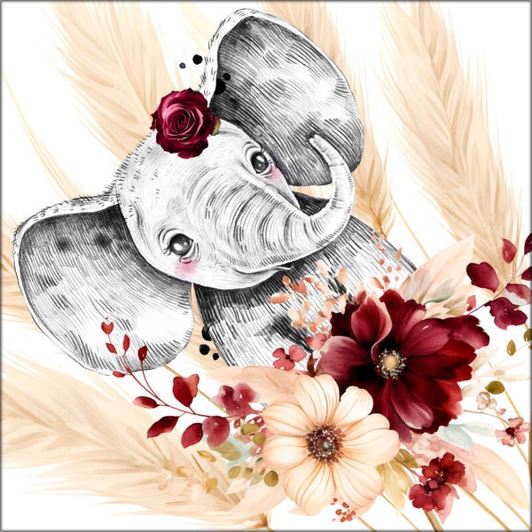 Panneau doudou Savannah Burgundy