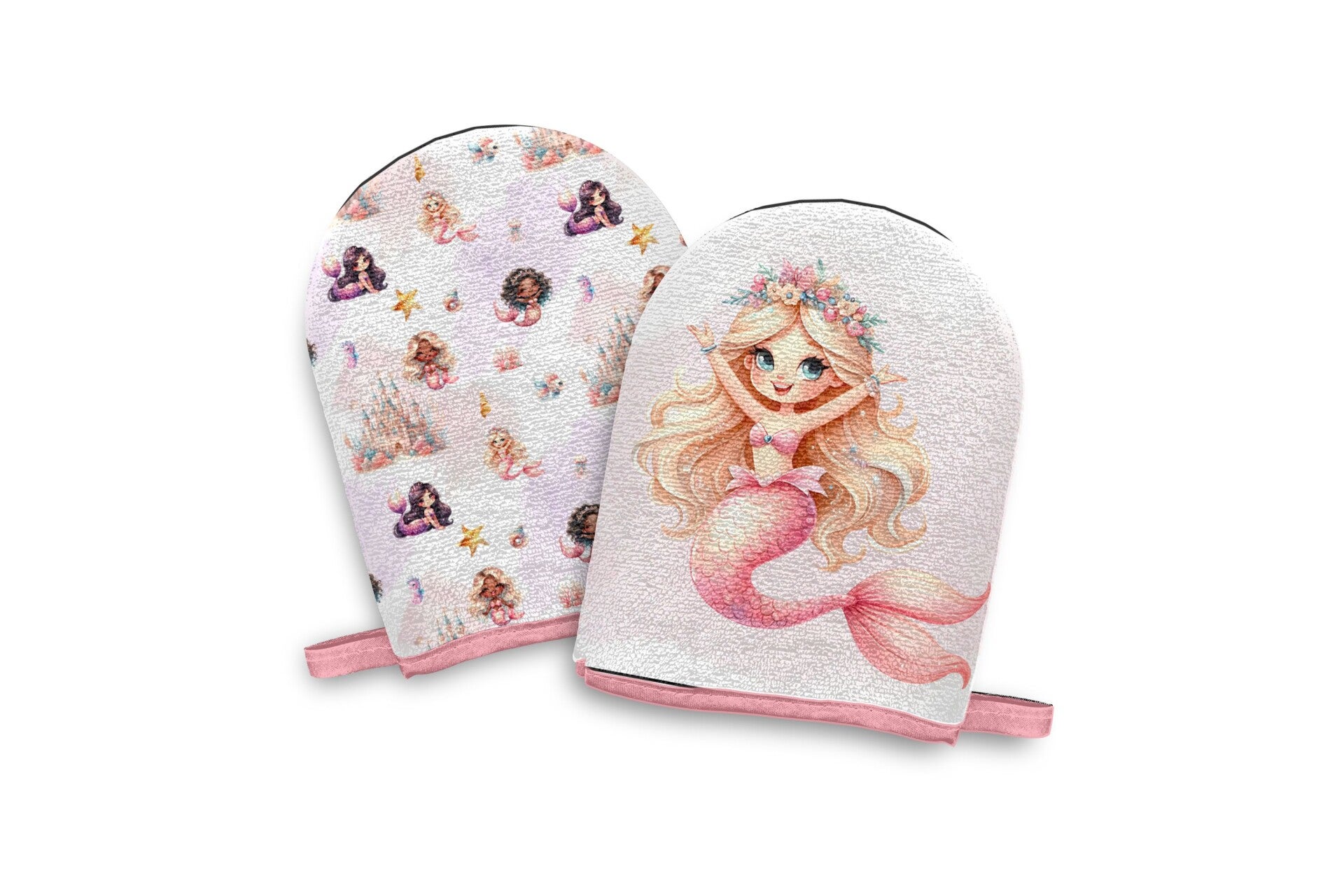 Panneau gant de toilette Royaume des sirènes