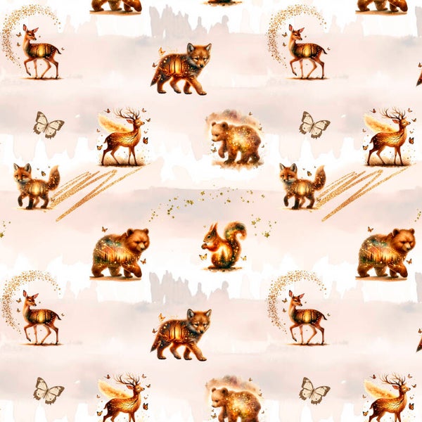 animaux enchantés ( coton ) EN STOCK