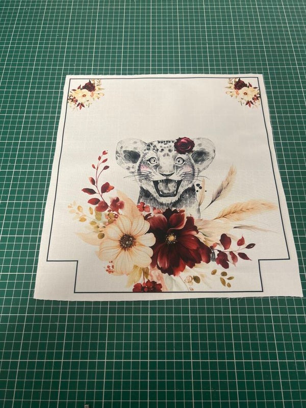 Devant panneau sac maternelle Savannah burgundy Lion