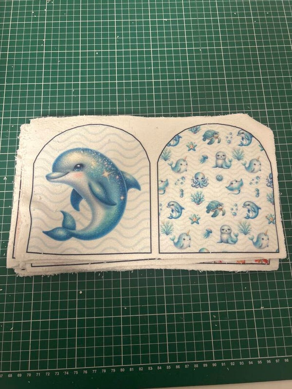 Panneau gant de toilette animaux marins Dauphin EN STOCK
