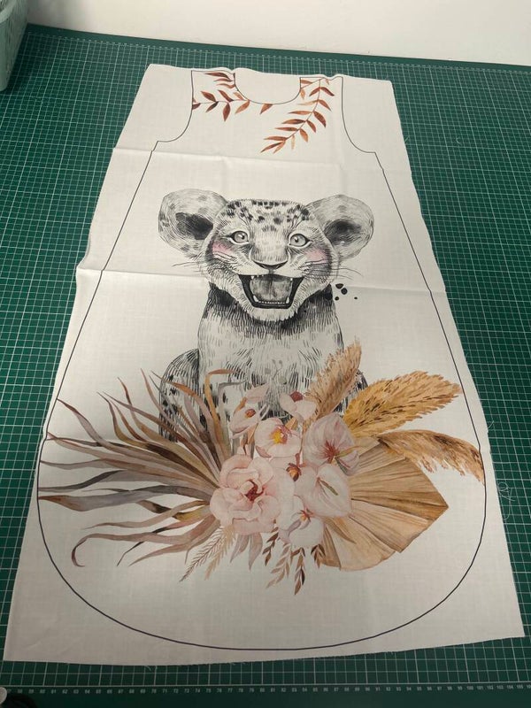 Devant panneau gigoteuse 6-18 mois Savane boho Lion