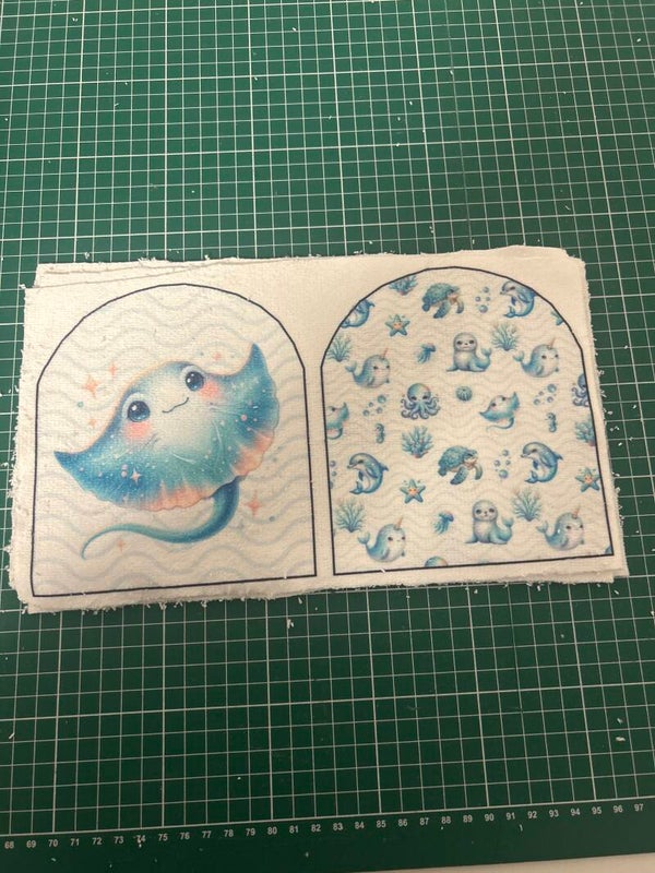 Panneau gant de toilette Animaux Marins Raie EN STOCK