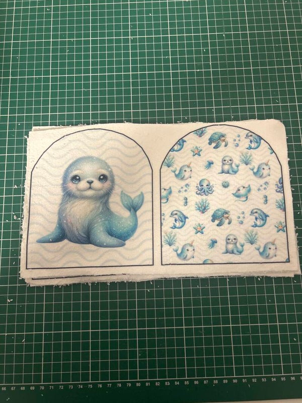 Panneau gant de toilette Animaux Marins Otarie EN STOCK