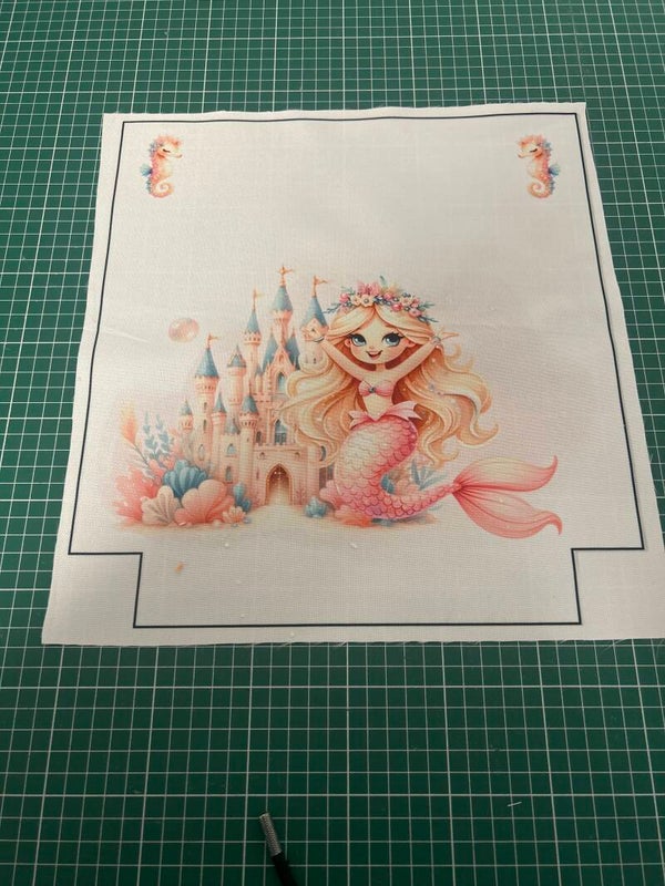 Devant panneau sac maternelle Royaume des sirènes blanche