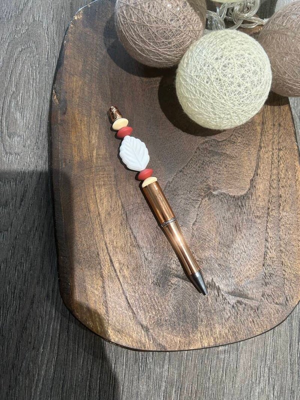 Stylo petite feuille rose gold