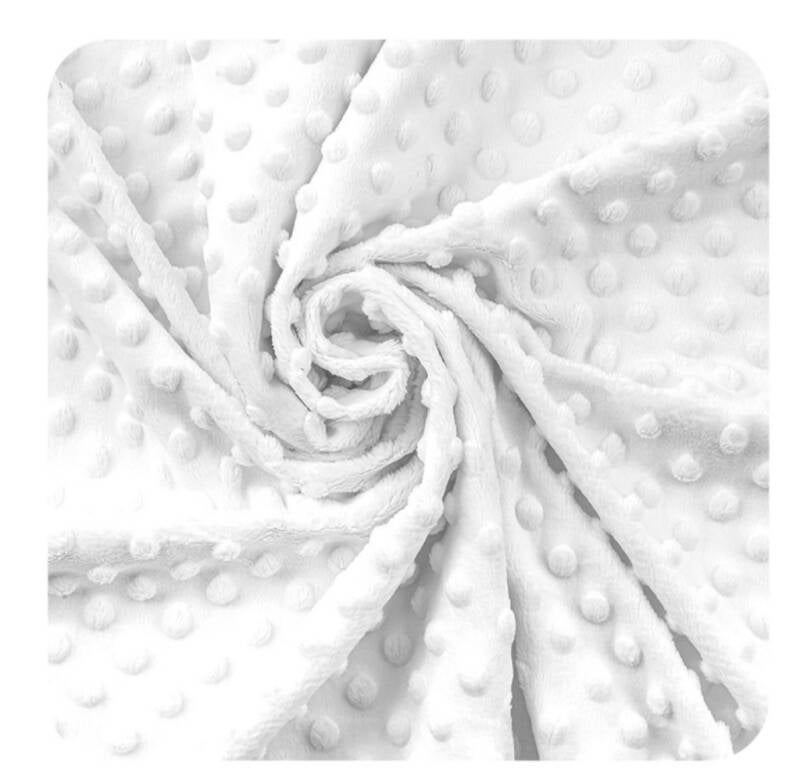 Minky à pois Blanc EN STOCK