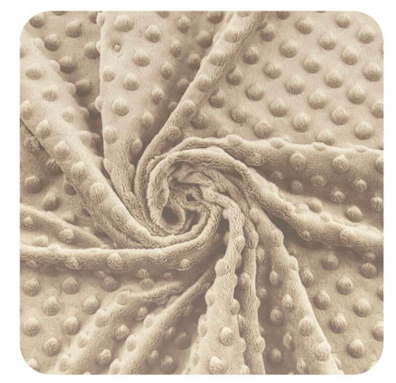 Minky à pois Beige EN STOCK