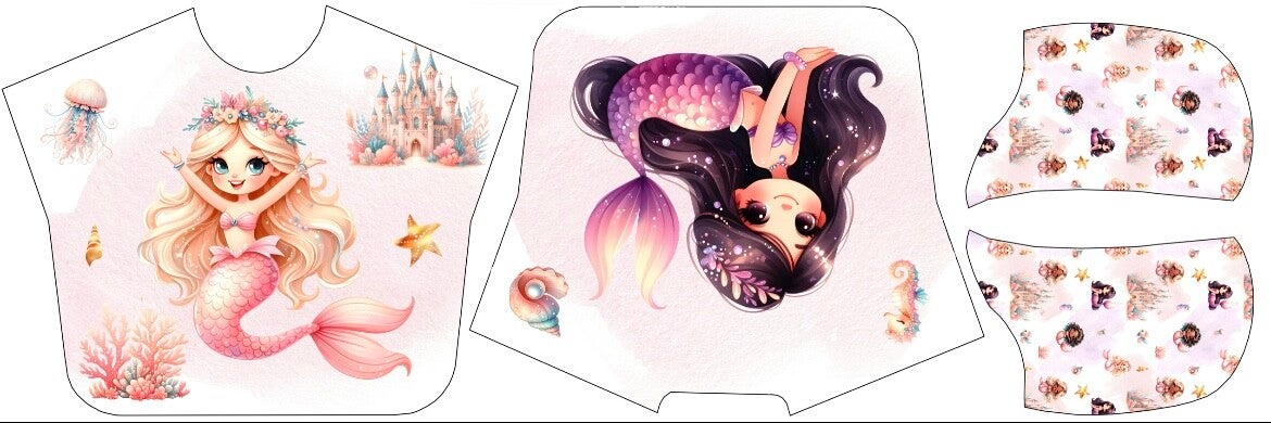 Panneau poncho Royaume des sirènes