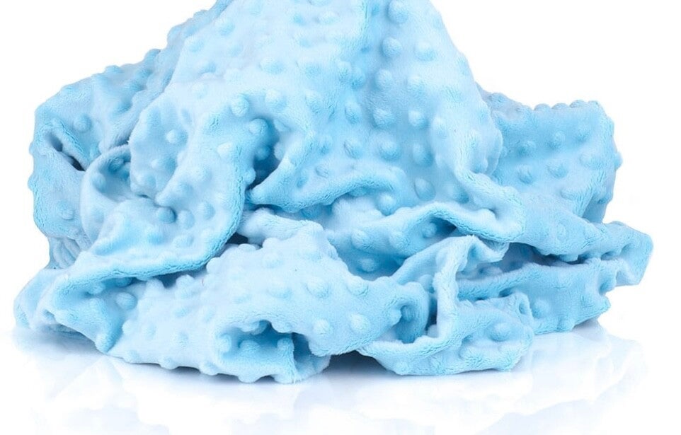 Minky a pois Bleu Ciel